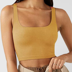 Women's solid color casual thread short vest